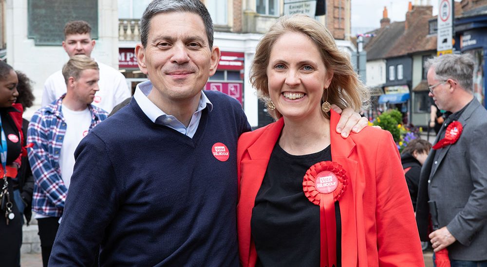 David Miliband and Laura Kyrke-Smith