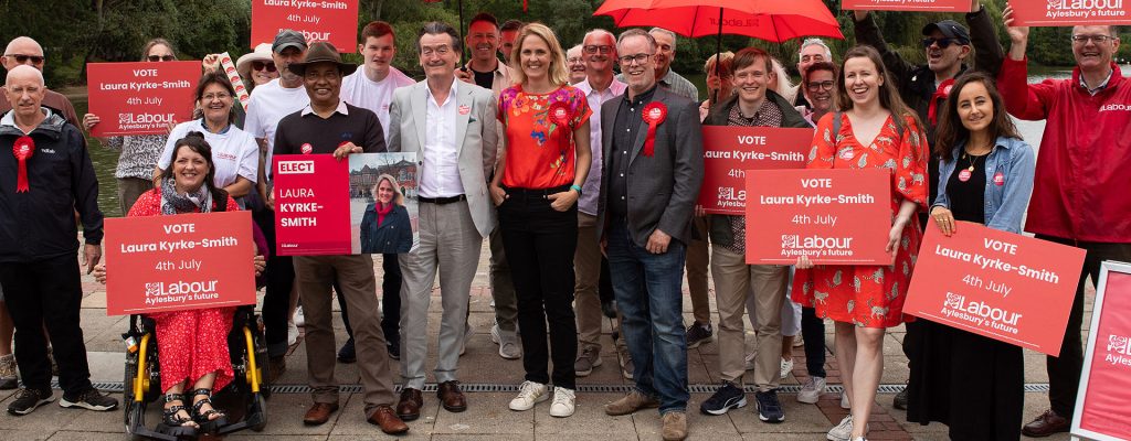 Feargal Sharkey and Laura Kyrke-Smith with Aylesbury Labour